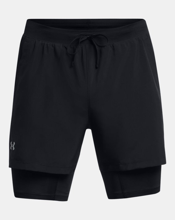Men's UA Launch 2-in-1 5" Shorts in Black image number 4